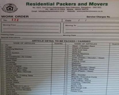 Household Pre Move Survey